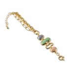 14K Altın Kaplama Taşlı Bileklik resmi