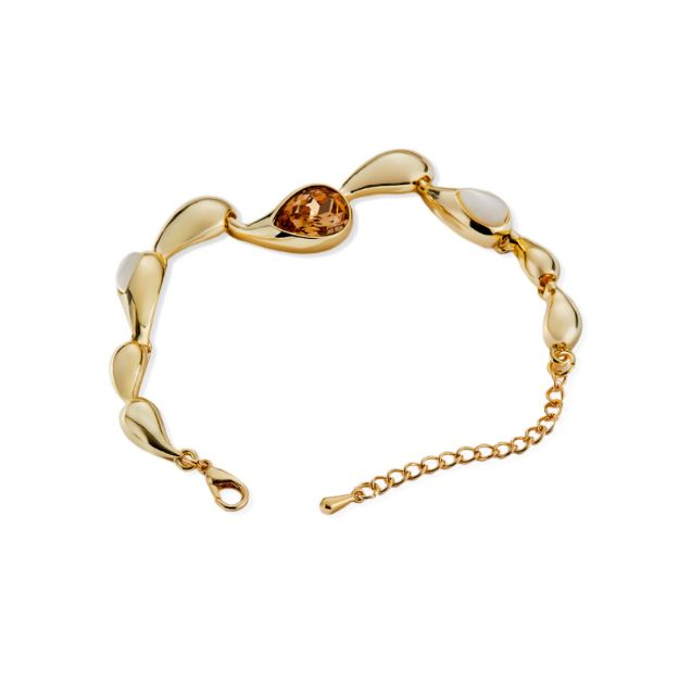 Mesmera 14K Altın Kaplama Damla Sıralı Taşlı Bileklik resmi