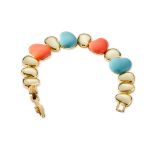 Mesmera 14K Altın Kaplama Sıralı Taşlı Renkli Bileklik resmi