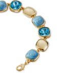 Mesmera  14K Altın Kaplama Mavi Renk Sıralı Taşlı Bileklik resmi
