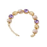 Mesmera  14KAltın Kaplama Kare Doğal Taş Bileklik resmi