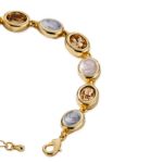 Mesmera 14K Altın Kaplama Oval Bileklik resmi