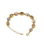 Mesmera 14K Altın Kaplama Oval Bileklik resmi