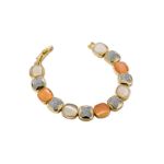 Mesmera 14K Altın Kaplama Kare Rose Gold Simli Taş Bileklik resmi