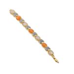 Mesmera 14K Altın Kaplama Kare Rose Gold Simli Taş Bileklik resmi