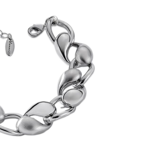 Mesmera Gümüş kaplama Su Damlası Zincir Bileklik resmi