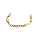 Mesmera 14K Altın Kaplama Kare Taşlı Zincir Bileklik resmi