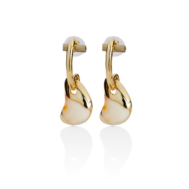 14K Altın Kaplama Sedefli Küpe resmi