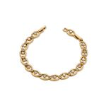 Mesmera 14K Altın Kaplama Oval Taşlı Zincir Bileklik resmi