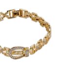 Mesmera 14K Altın Kaplama Kemer Desenli Zincir Bileklik resmi