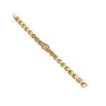 Mesmera 14K Altın Kaplama Kemer Desenli Zincir Bileklik resmi