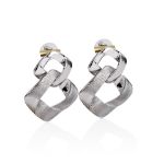 Mesmera Gümüş Kaplama Kare Halka Küpe resmi