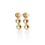 Mesmera 3 Gözlü Taşlı Küpe Altın Kaplama resmi