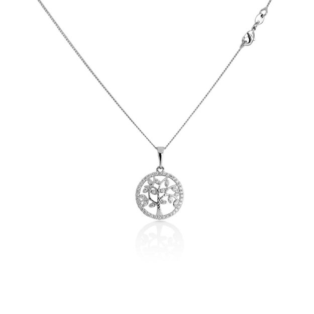 Mesmera Gümüş Kaplama Hayat Ağacı Kolye resmi
