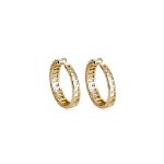 Mesmera A14K Altın Kaplama Taşlı Halka Küpe resmi