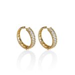 Mesmera A14K Altın Kaplama Taşlı Halka Küpe resmi