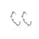 Mesmera Gümüş Kaplama Halka Küpe Taşlı resmi