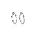 Mesmera Gümüş Kaplama Halka Küpe Taşlı resmi