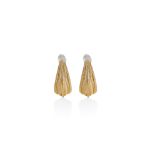 Mesmera 14K Altın Kaplama Halka Hasırlı Küpe resmi