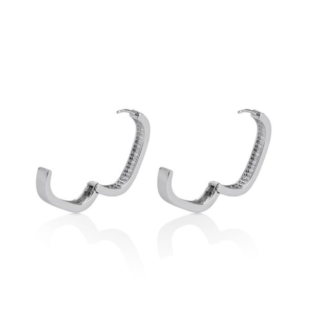 Mesmera Gümüş Kaplama Kare Halka Küpe resmi