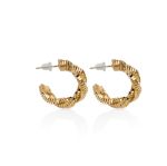 Mesmera 14K Altın Kaplama Burgu Halka Küpe resmi