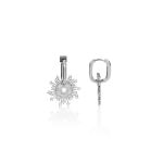 Mesmera Taşlı Güneş Küpe Gümüş resmi