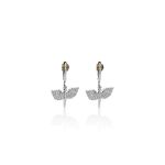 Mesmera Taşlı  Melekli Küpe Gümüş Kaplama resmi